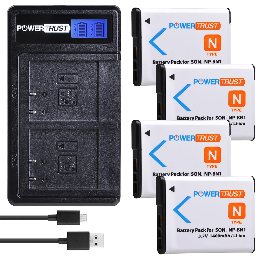Фото Аккумулятор PowerTrust 1400 мАч NP-BN1 (NPBN1, NP BN1) для Sony DSC W800, QX10, QX100, T99, T110, WX5, TX5, TX7, TX9, TX20, W390, W380 №1