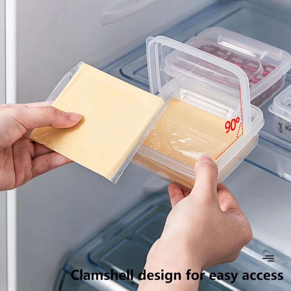 

3pcs Transparent Butter Cheese Storage Box Portable Refrigerator Fruit Vegetable Fresh Keeping Storage Boxes Kitchen Containers