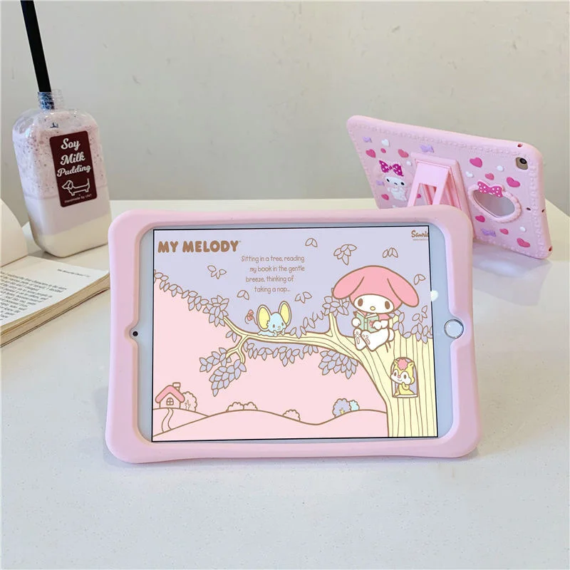 Cute Pink Kuromi Melody iPad Air 2021 Case Air 4 Silicone Cover for iPad 2020 Pro Mini 6 10.2 Inch 8th9th