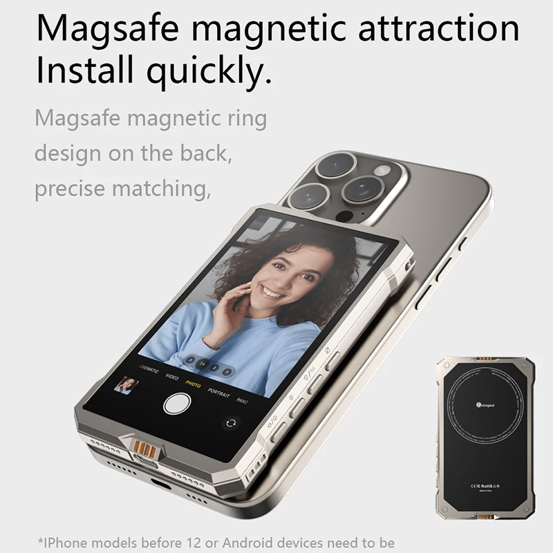 Фото Fotorgear MS01 смартфон беспроводной магнитный монитор для селфи экран для смартфона Vlog прямая трансляция видеозапись VS KingMa PH01 №2