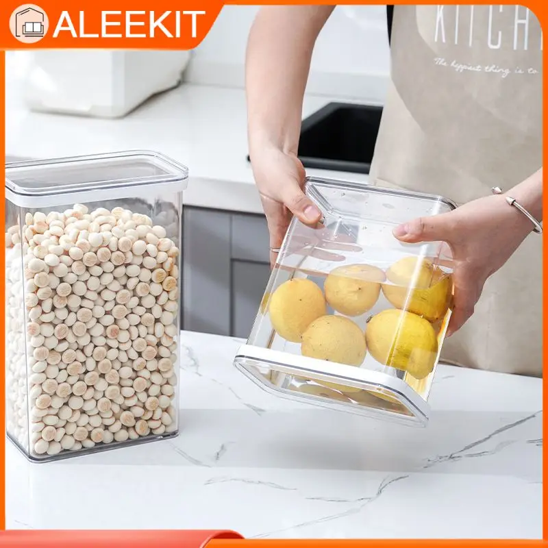 

1Pc Transparent Food Storage Box Sealed Plastic Snacks Candy Coffee Bean Container Moisture-proof Kitchen Accessories