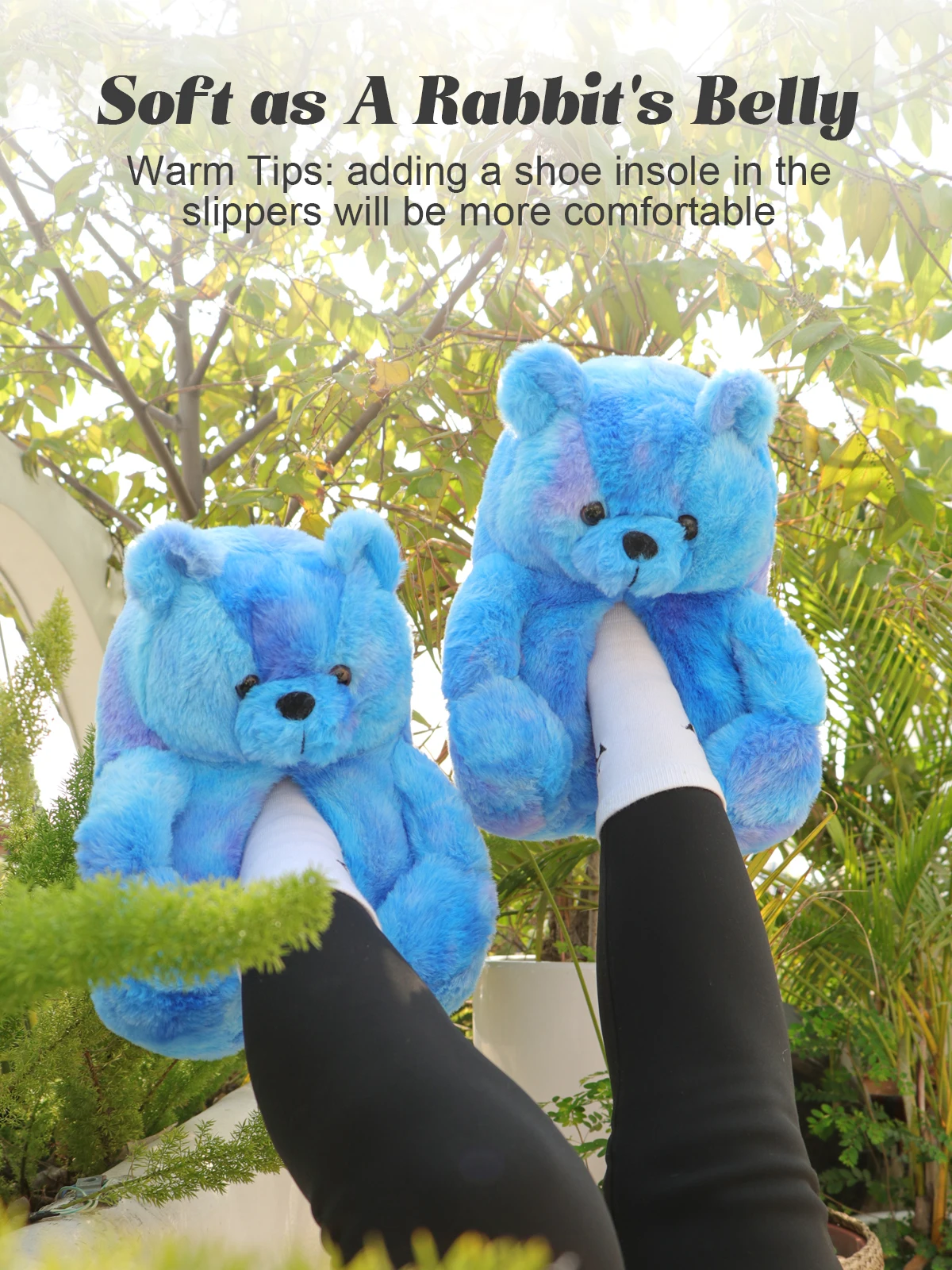 Women Home Indoor Soft Cute Fluffy teddy bear Slippers Winter Warm Shoes Cartoon Plush fuzzy Teddy Bears Slippers for Holiday