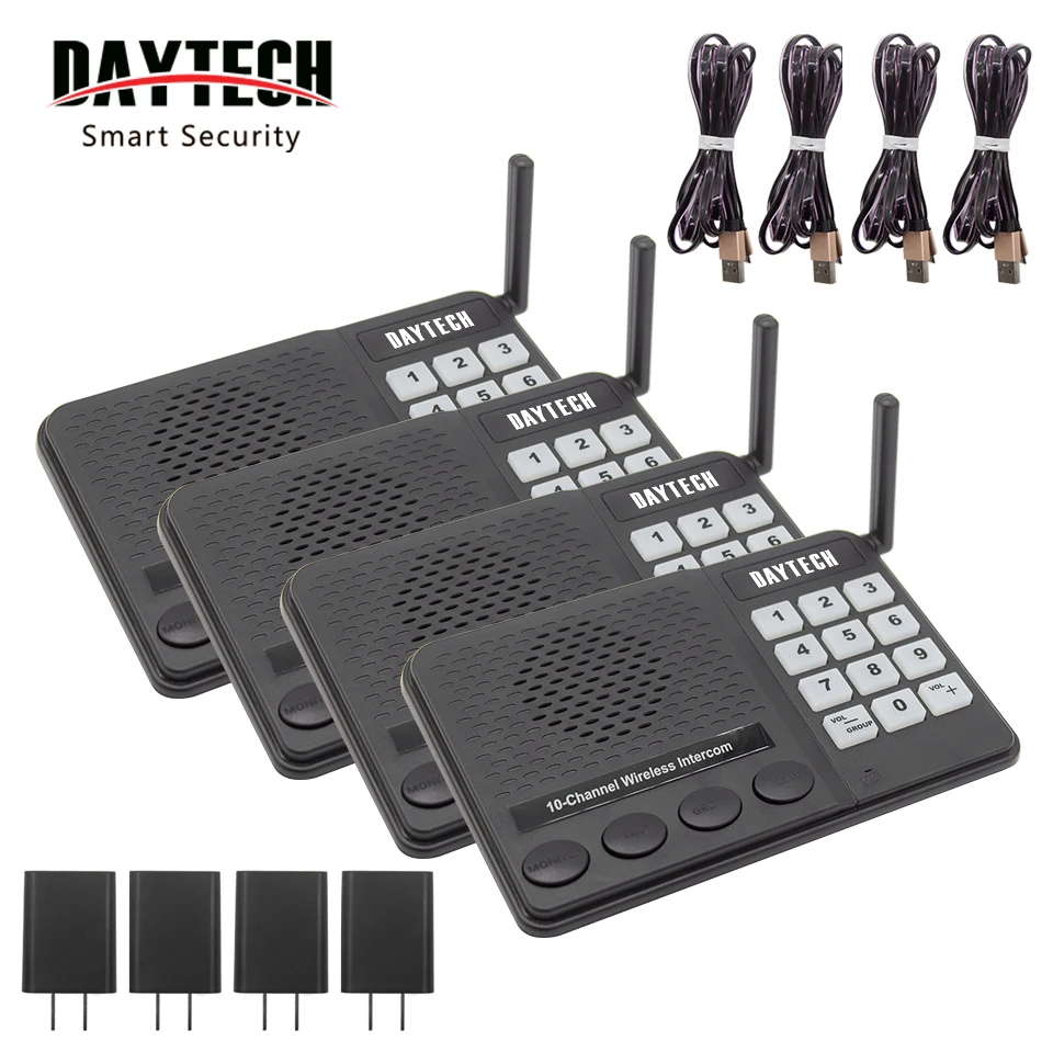 FREESHIPPING DAYTECH Wireless Intercom System No Phone Bill No Network 10 Channel 1K Meters Long Range Used for Office CI02