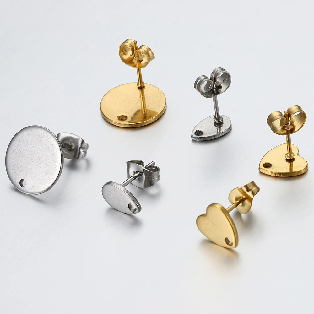 

Круглые серьги-гвоздики из нержавеющей стали, 10 шт./лот, 8 мм