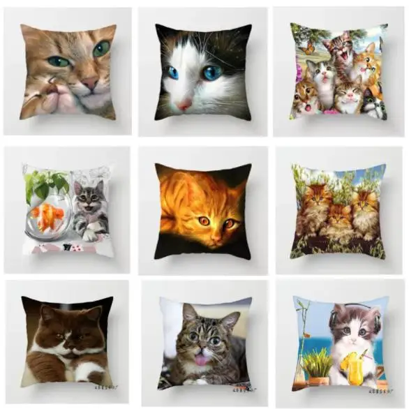 

Cute Cat Pattern Decorative Pillowcase Home Car Pillowcase Pillowcase Home Decor Pillowcase