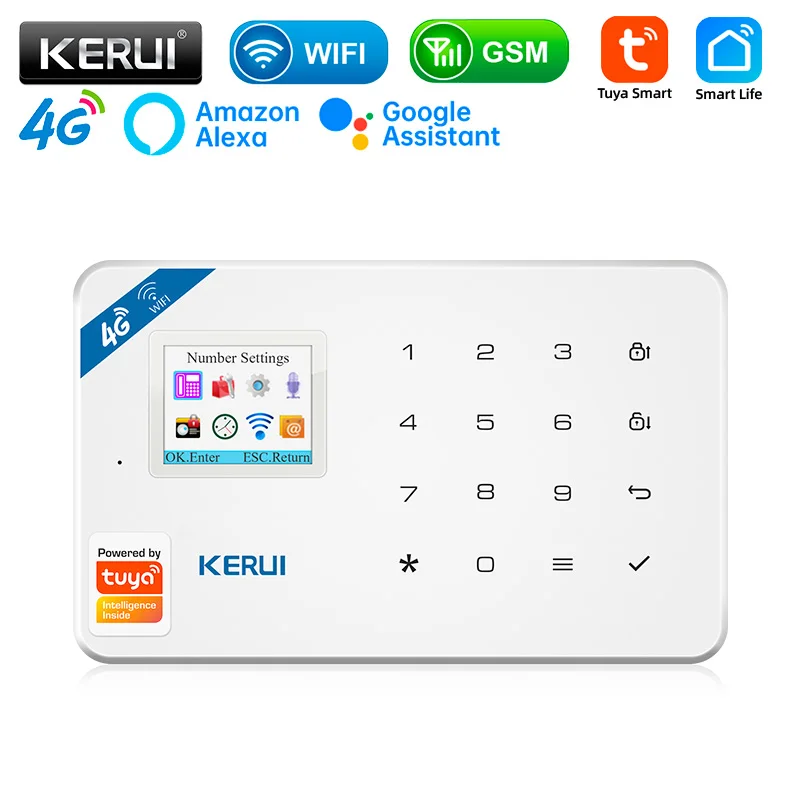 

Охранная сигнализация KERUI W184, GSM, 4G, Wi-Fi, управление через приложение