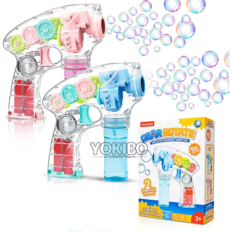 

Automatic Electric Bubble Machine Bubble Guns for Kids Bubble Maker Bubble Blower for Kids with LED Light Bubble Outdoors Games