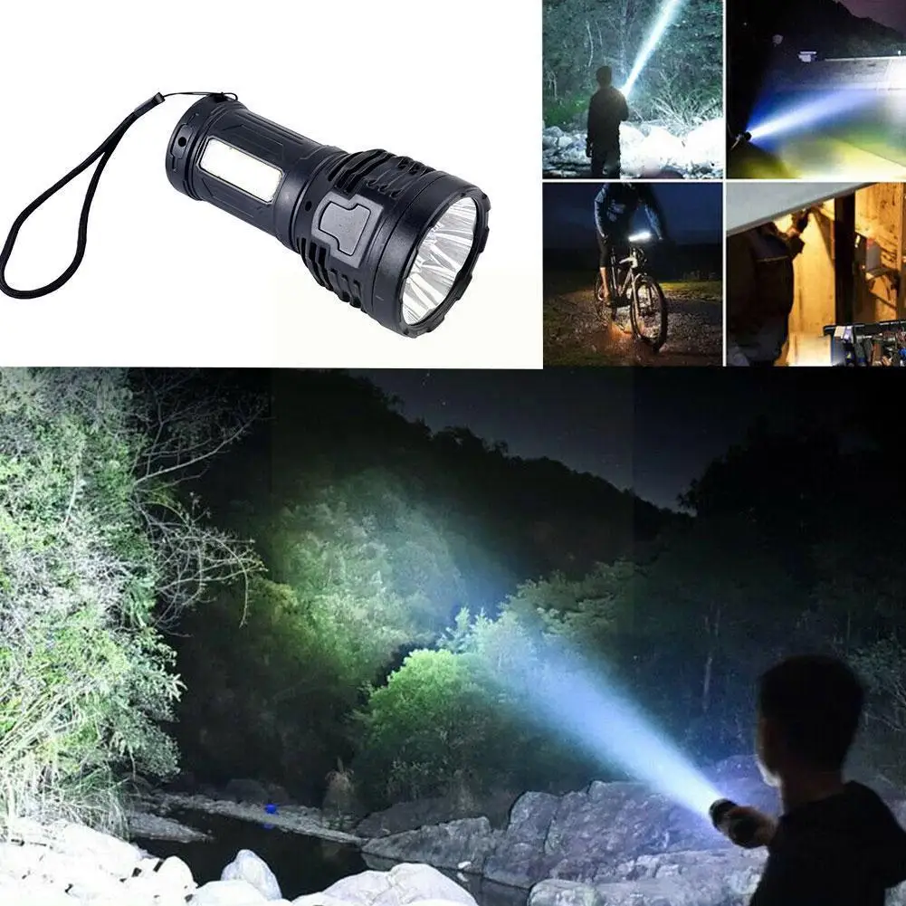 

8-core Super Bright Flashlight Ultra Powerful Led Torch Adventure Cob Side 4 Flashlight Light Outdoor Rechargeable Lamp Mod F2t8
