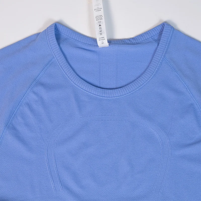 Luwoman Short Sleeve Shirts Fitness Solid Sport Yoga Top Breathable Quick Dry Running T-shirt Workout Gym Training Sportwear