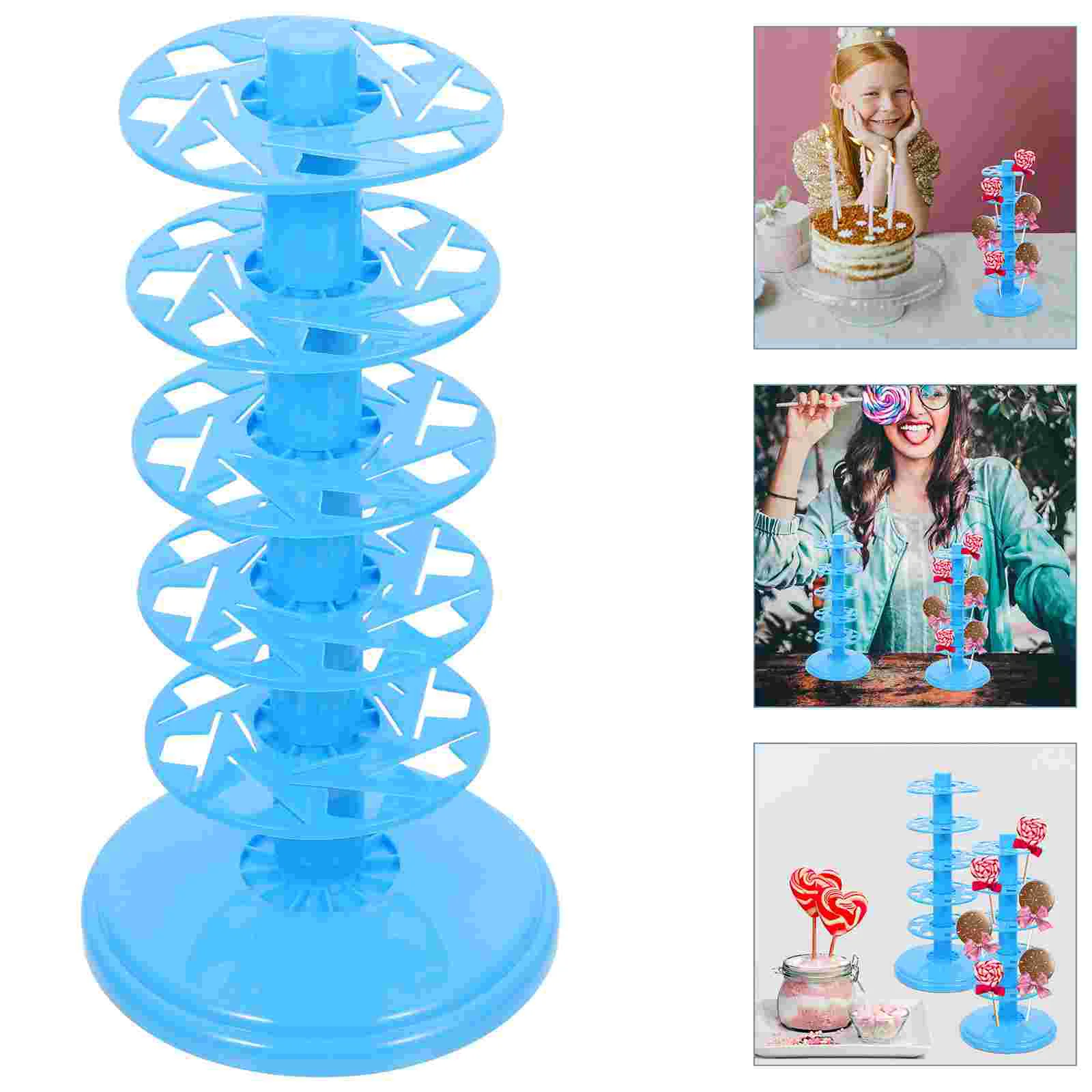 

2 Pcs Cotton Candy Stand Holder Base Lollipop Showing Tower Brackets Shelves Multi-layer
