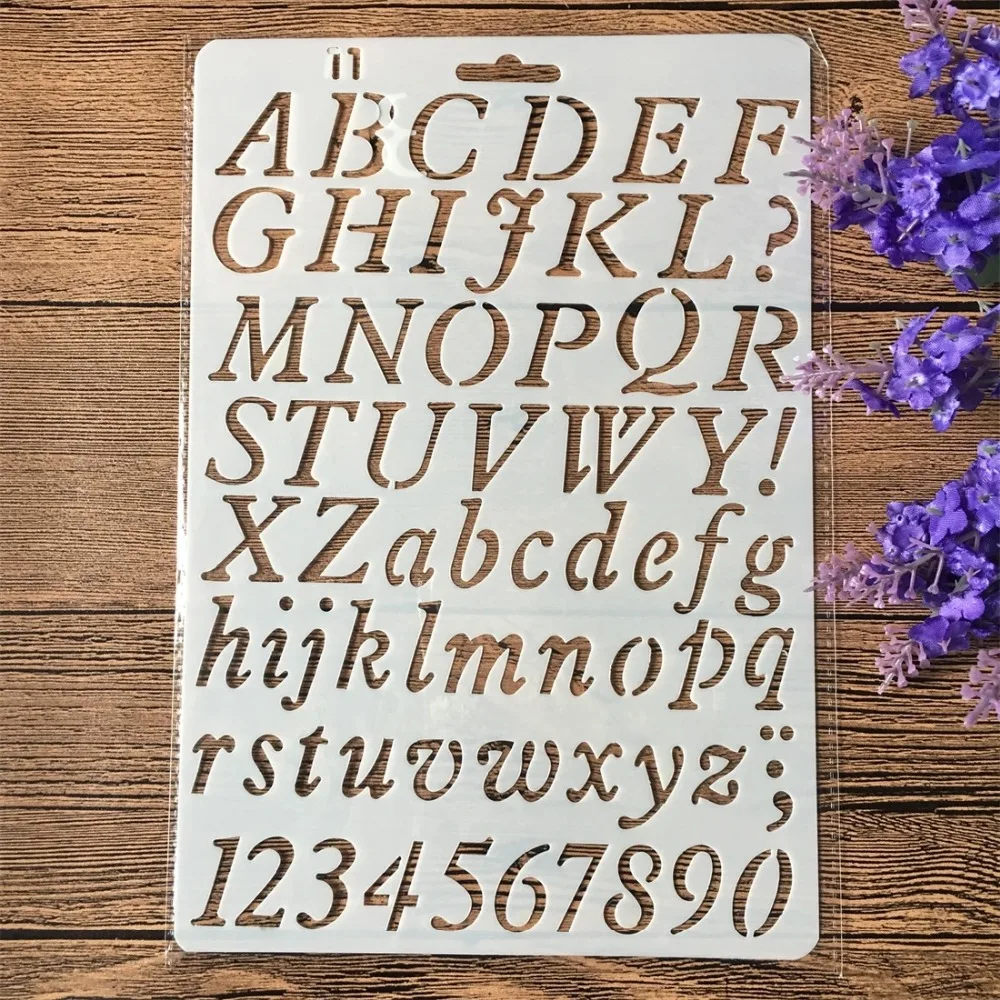 4Pcs/Set 11inch Alphabet Letters DIY Craft Layering Stencils Painting Scrapbooking Stamping Embossing Album Paper Card Template - купить по