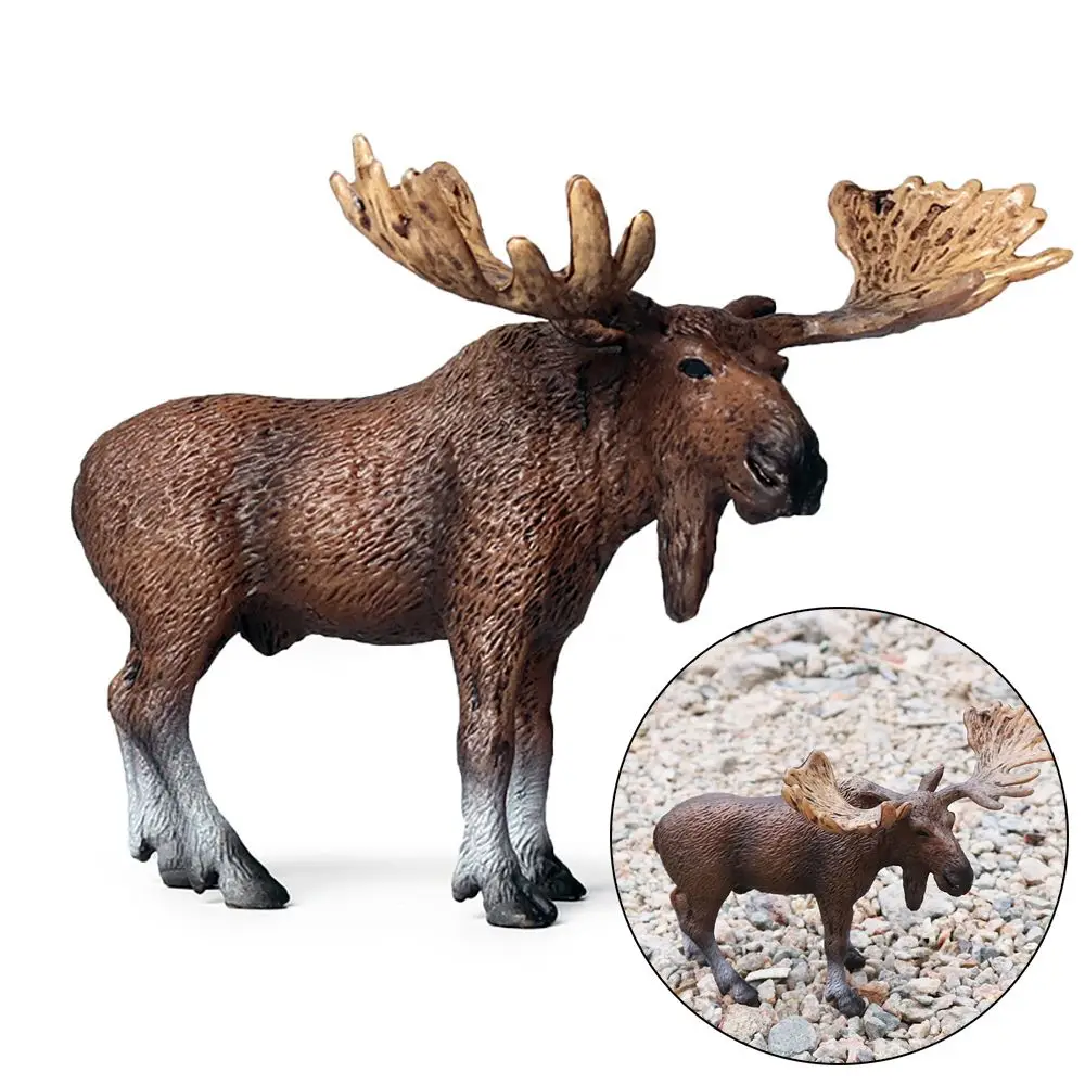 Модель оленя лося фигурка зоопарка сцены рождественские дикие животные