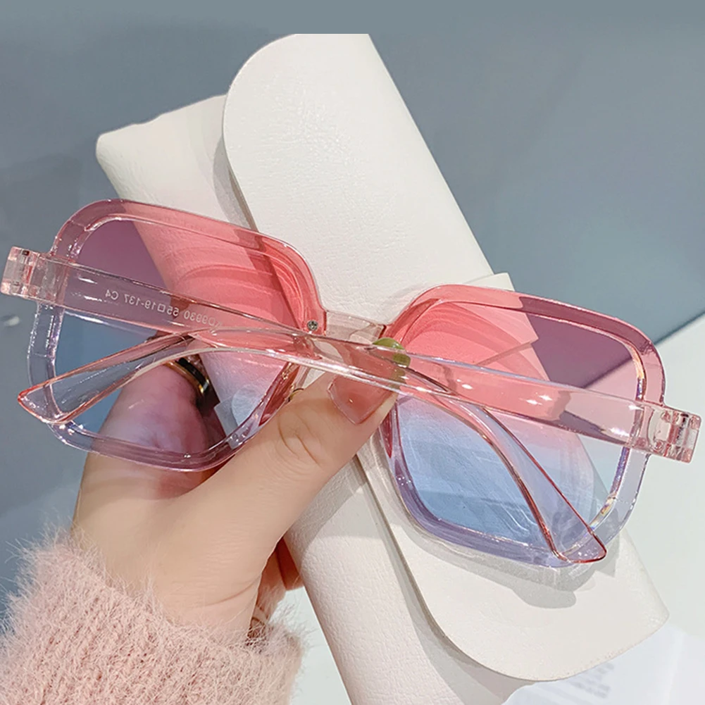 

2022 Fashion Oversized Sunglasses Women Men Square Sunglasses Luxury Brand Design Vintage Pink Blue Eyewear Sexy Female