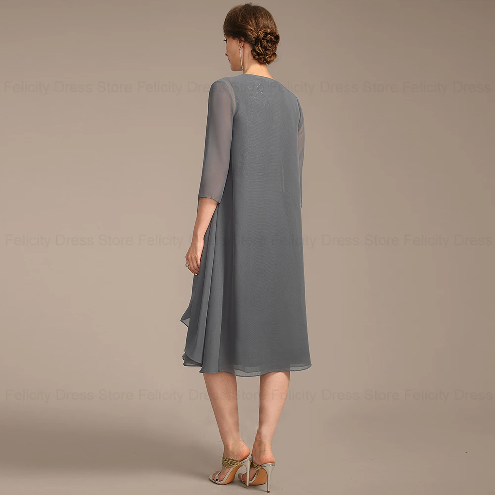 Платье для матери невесты 2024 ТРАПЕЦИЕВИДНОЕ с V-образным вырезом