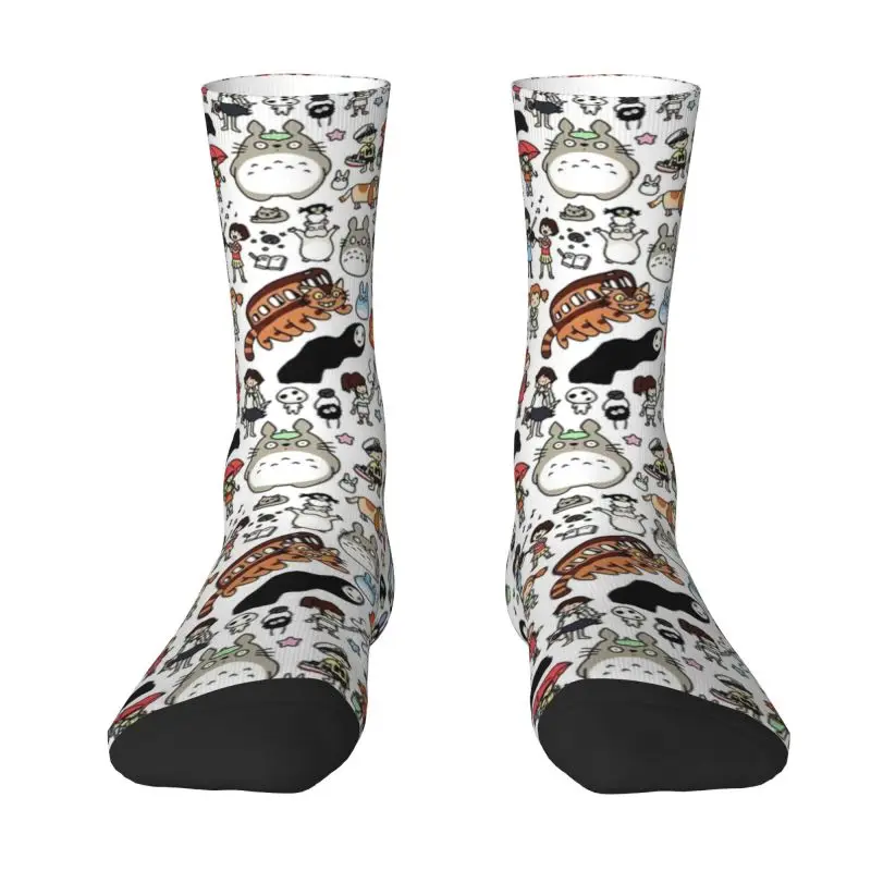 

Милые мужские Аниме носки Хаяо Миядзаки студийные ghiвеликоли теплые носки с 3D-принтом Мой сосед Тоторо и вытянутые спицами короткие носки