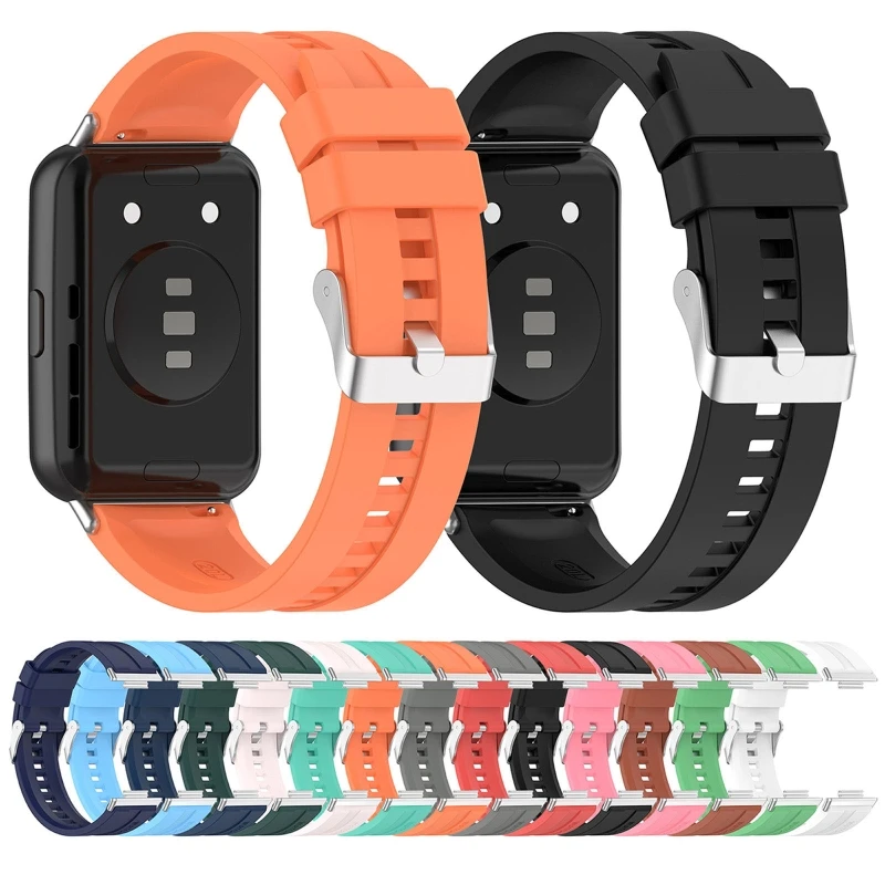 

Silica Strap Compatible with HuaweiWatch Fit 2 Waterproof Bracelet Durable Watch Fashion Band Belt Loop Sports Wristband