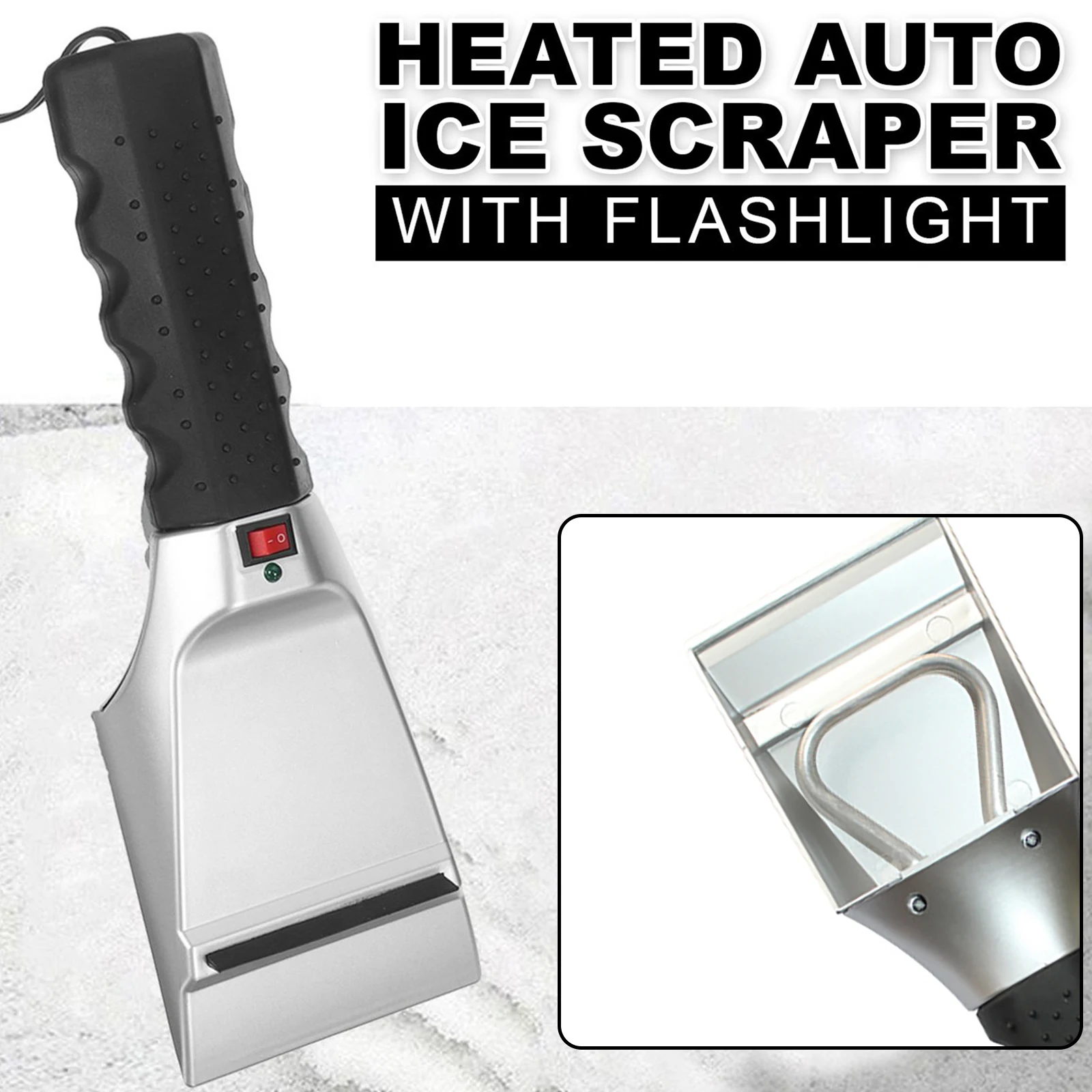 

Electric Heating Ice Scraper 12V Snow Shovel Wnter Windshield Defrosting and Deicing Tool Scratch-free Windshield Snow Remover