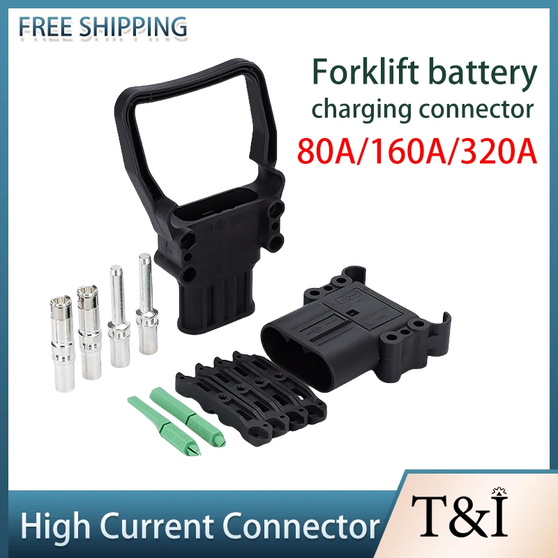 

1/5/20 Sets REMA Type 80A 160A 320A Forklift Battery Charging Connector Male And Female Plug High Current Connector With Handle