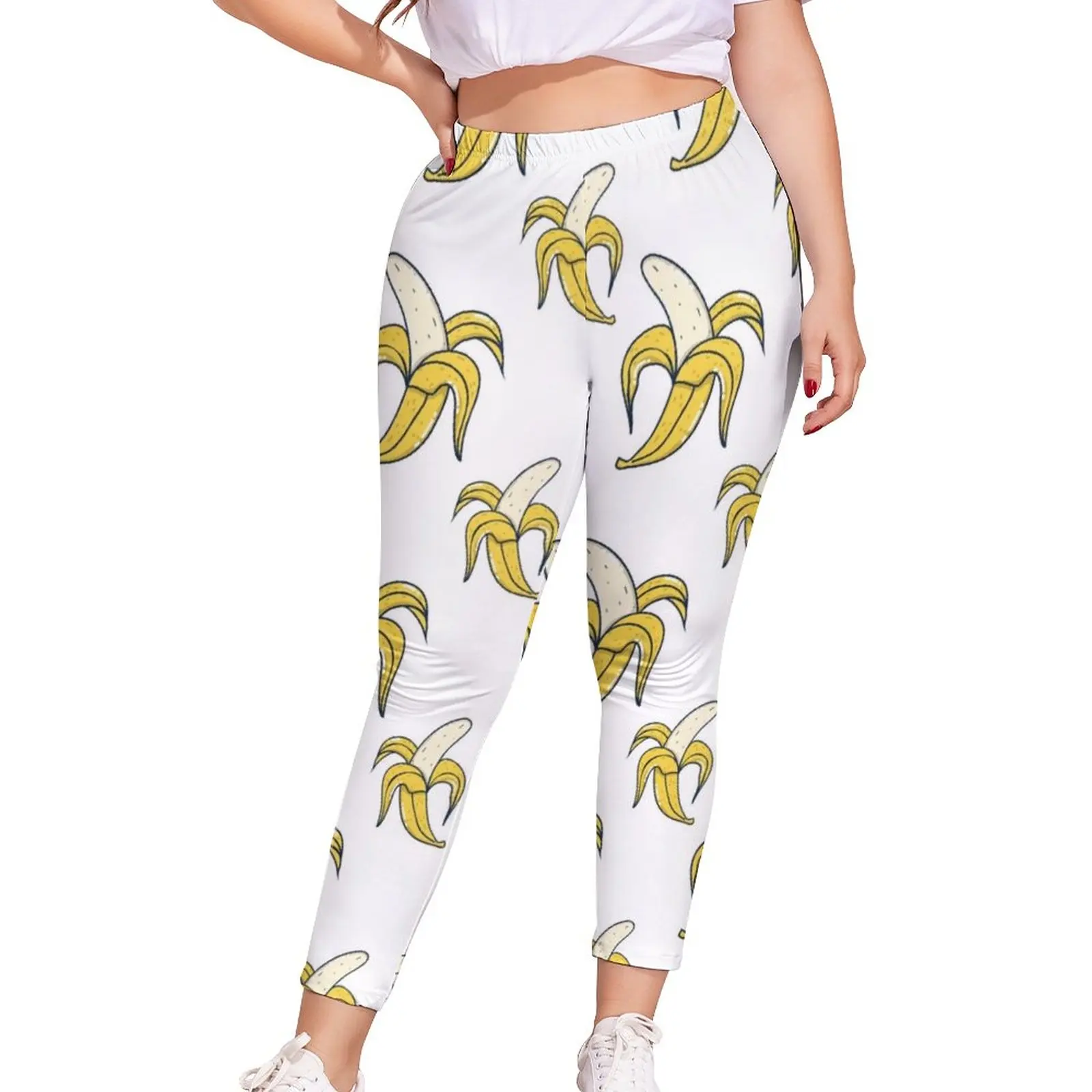 

Banana Leggings Food Novelty Printed Legging Teens Hockey Plus Size Pants