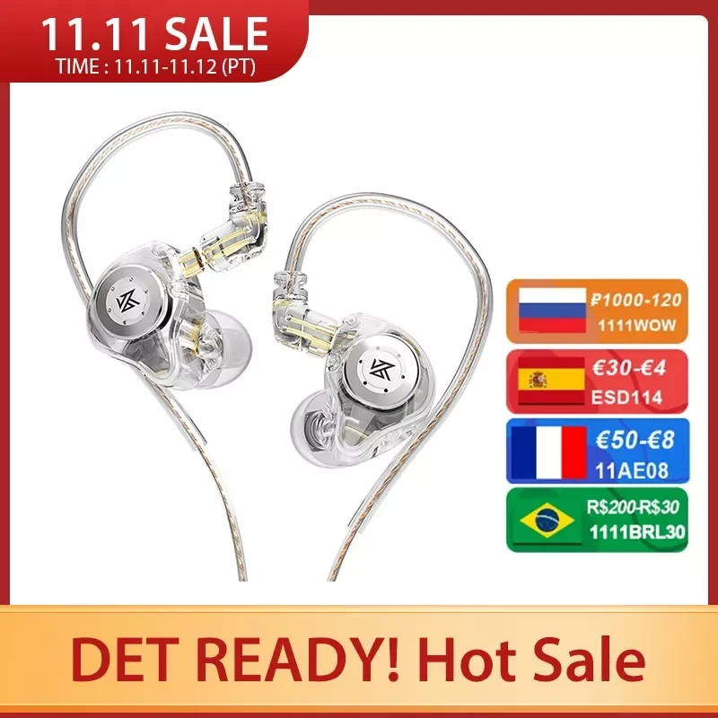 

KZ EDX Pro Earphones HIFI Bass Earbuds In Ear Headphones Sport Noise Cancelling Headset 3.5mm In-Ear Earphones