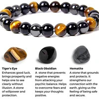 magnetic hematite tiger eye obisidian bracelets homme stainless steel health therapeutic bracelet women weight loss yoga jewelry
