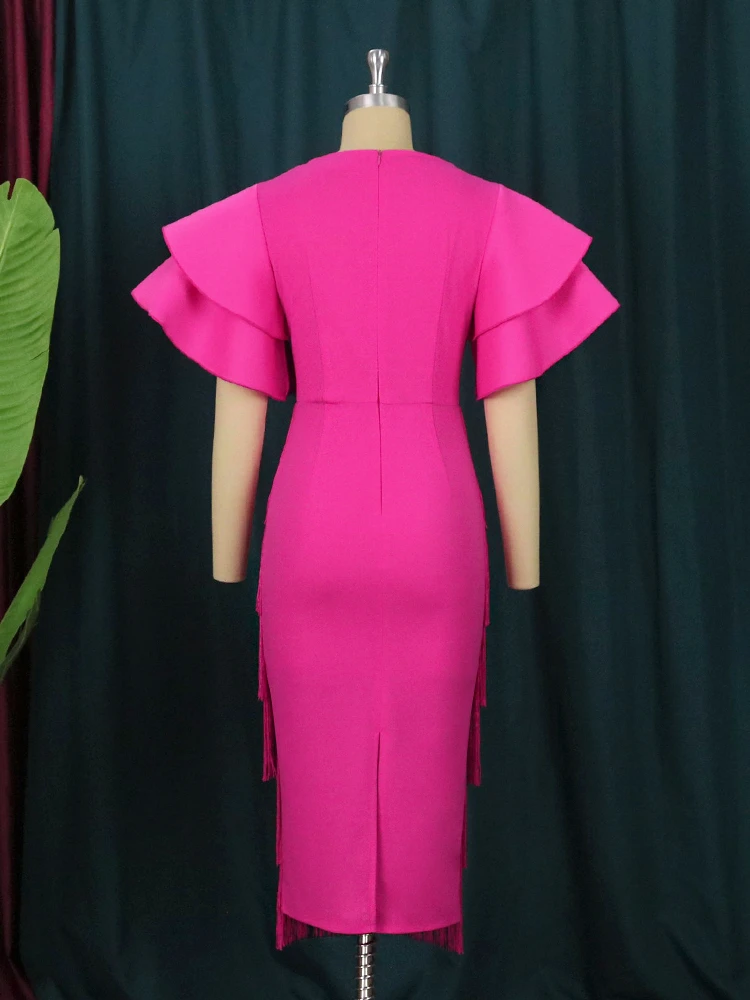 Женское платье с кисточками