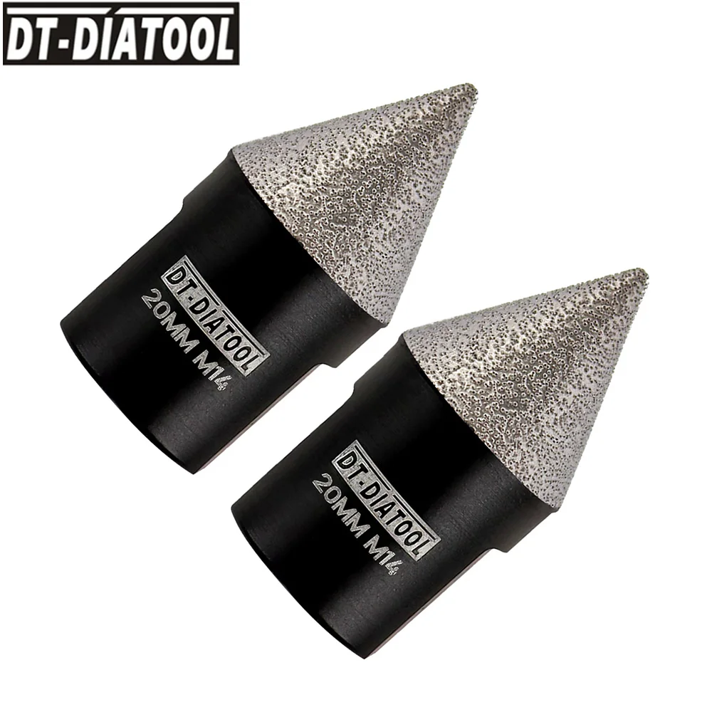 

DT-DIATOOL 2pcs 20mm Diamond Chamfering Drilling Bit Core Hole Tile Marble Geramic M14 Exiting Enlarging Polishing Bevelling