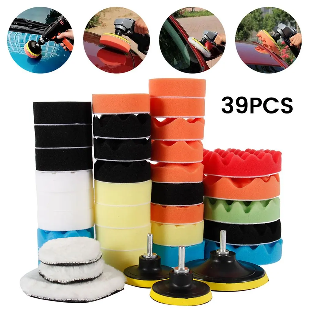

Sponge Wheel Polishing Pad Waxing Sponge Polishing Plate Car Beauty Cleaning For Polishing Waxing 39 Sets