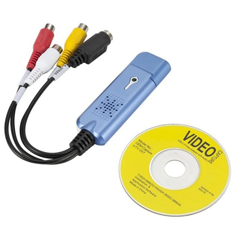 

USB 2,0 Карта видеозахвата VHS VCR TV To DVD конвертер для Mac OS X PC Windows 7 8 10 аксессуары