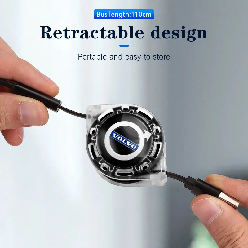 Зарядный кабель 3 в 1 Micro USB Тип C мульти зарядное устройство для Volvo Xc60 Xc90 V40 V60 S60 V50 V90