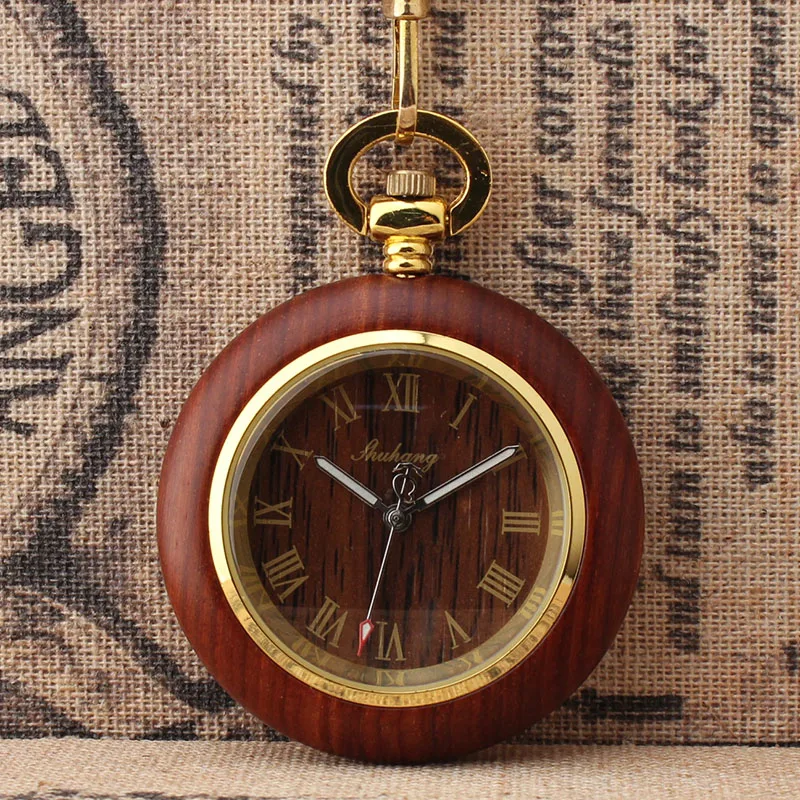 

Модные карманные часы в стиле мори, кварцевые немеханические часы с деревянной текстурой и римскими шкалами, подарок для жены на день рожде...