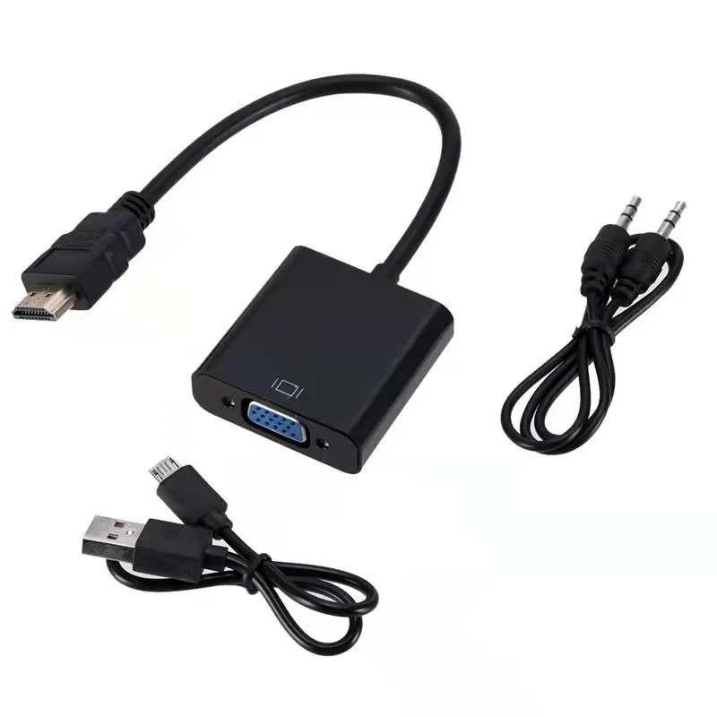

HD 1080P HDMI To VGA Cable Converter With Audio Power Supply HDMI Male To VGA Female Converter Adapter for Tablet laptop PC TV