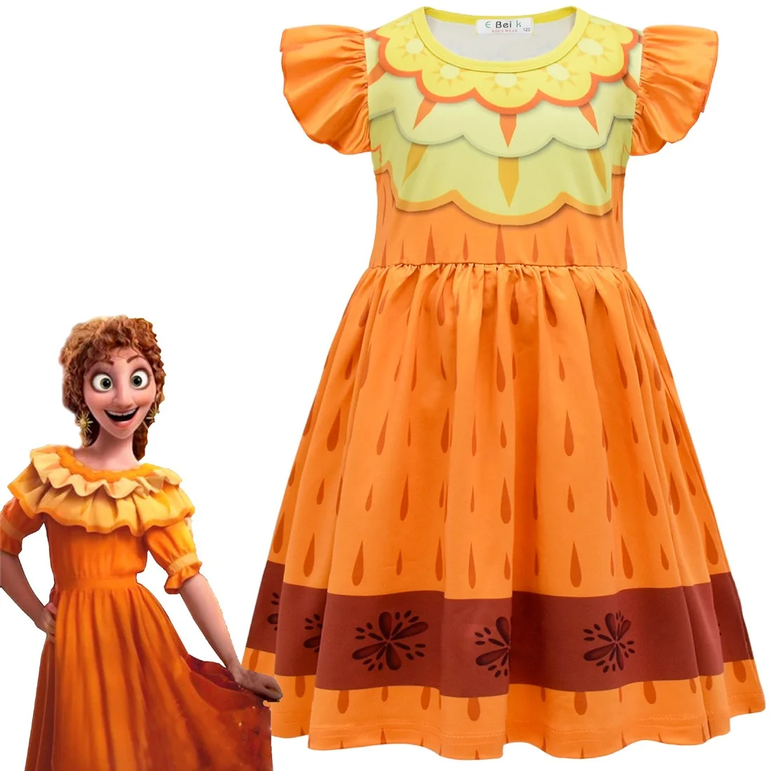 Ready Stock Kids Clothes Girls Encanto Mirabel Isable Cosplay Costumes Fancy Princess Dresses Birthday Carnival Party Clothing |