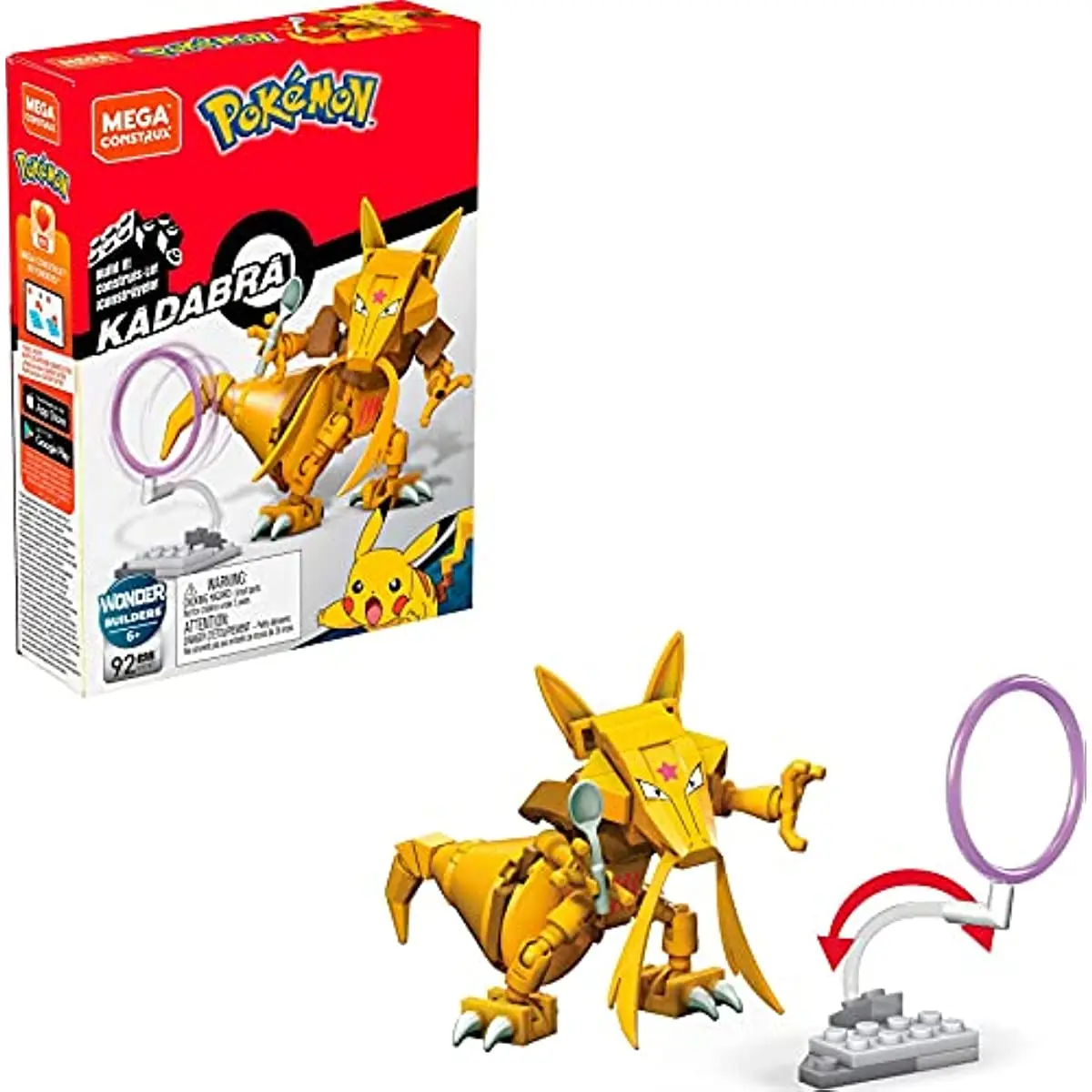 

Mega Construx Pokemon Power Pack Kadabra Construction Set with Character Figures Building Toys