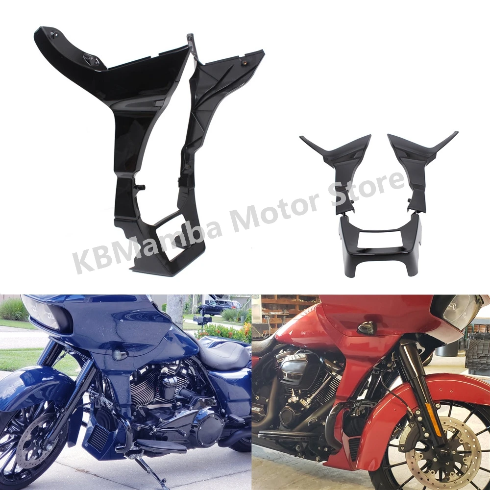 

Motorcycle Front Black Fairing Spoilers Cover For Harley Davidson Road Glide CVO FLTRX Special Limited Ultra FLTRU 2017-2022 New