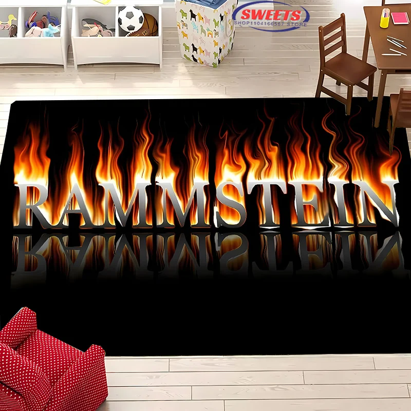 3D Printing Rammstein Large Area Carpet for Living Room Cartoon Children's Bedroom Sofa Doormat Floor Rug Anti-slip Decor Mats