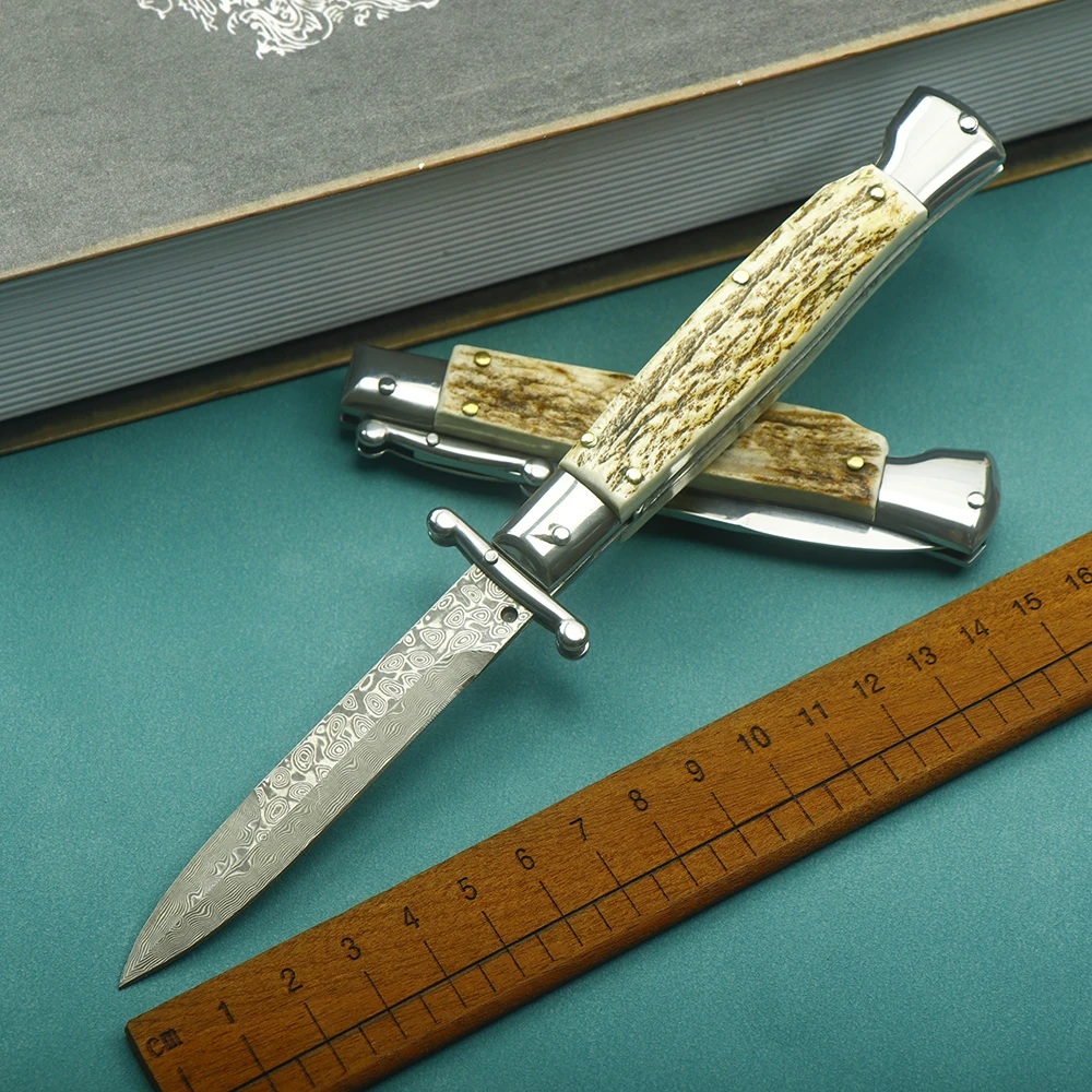 Острый складной нож из дамасской стали мафия AKC рогатки уличный Портативный для