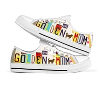 bkqu golden mom license plate printing fashion women shoes laces low top canvas sneakers white light flats 2022