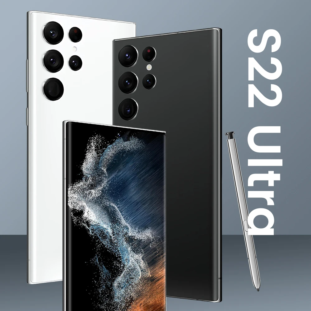 New S22 Ultra 7.2 Inch Digging Screen 16+512GB 5600mAh 24+48MP 3040*1440 5G Smart Phone Dual SIM+SD Fingerprint ID Mobilephones