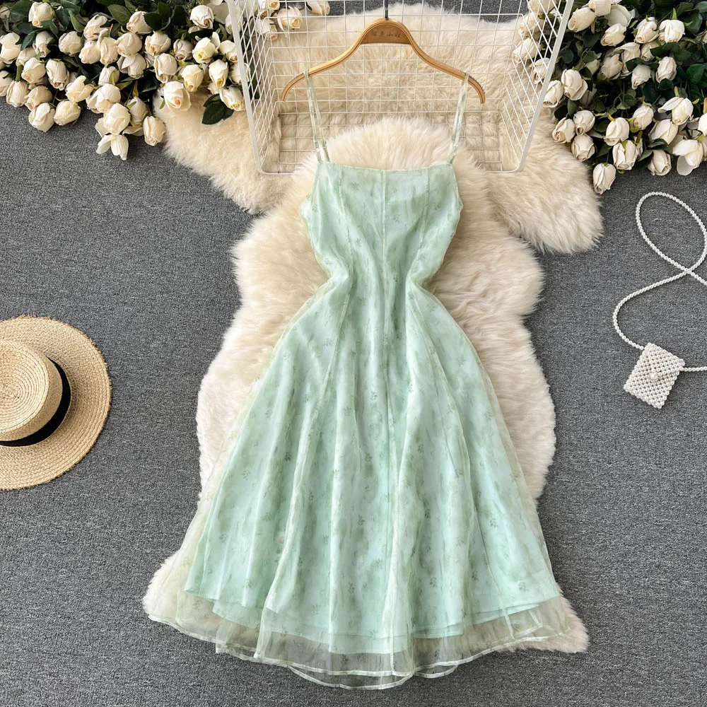 

Женское летнее шифоновое пляжное платье миди без рукавов с открытой спиной на бретельках Цветочные женские сексуальные Клубные вечерние п...