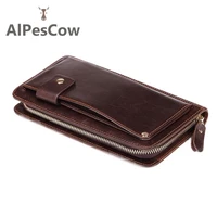 case mens genuine leather wallet 100 italy alps cowhide money credit card holders coin pocket classic style photo holder male