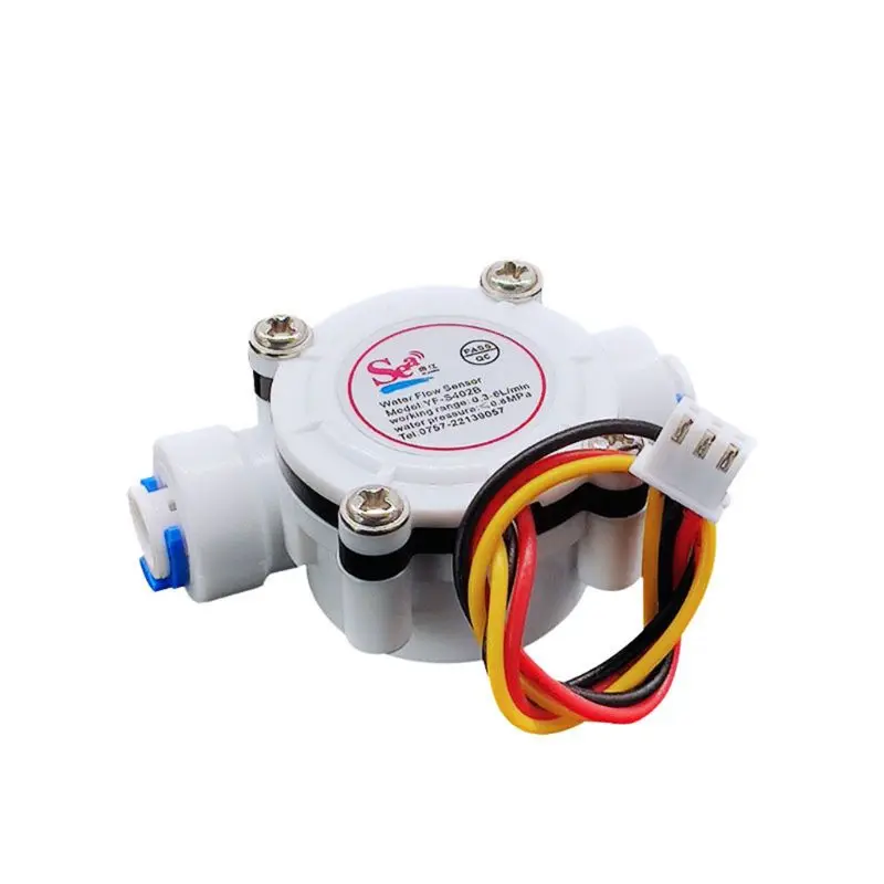 

Multifunctional 2 Points PE Pipe Water Flow Sensor Hall Flowmeter G 1/4" Fast Connection Interface