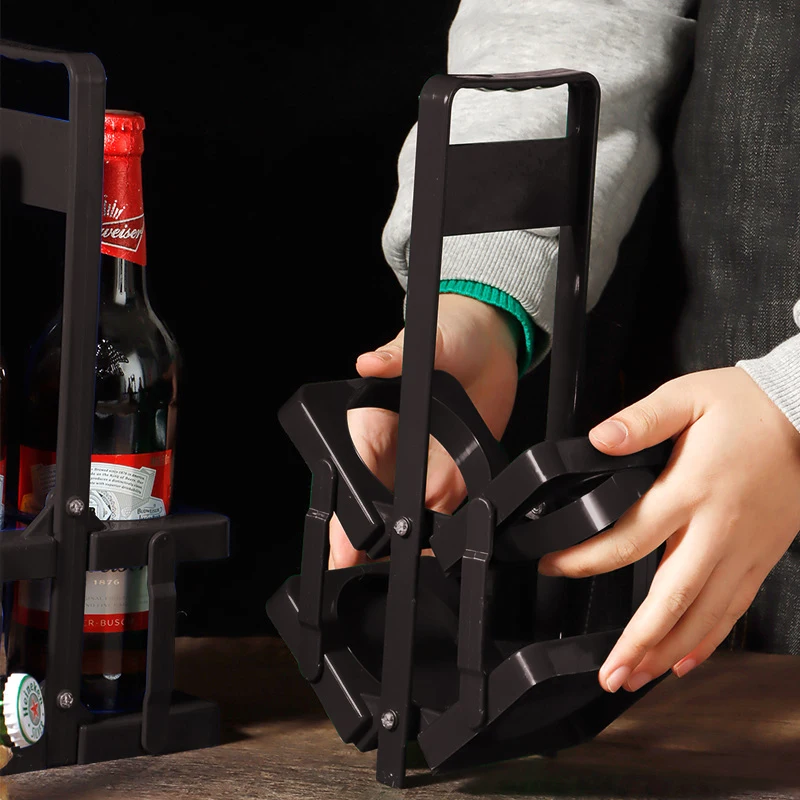 Пластиковая Складная подставка для пивных бутылок с ручкой новинка 2024