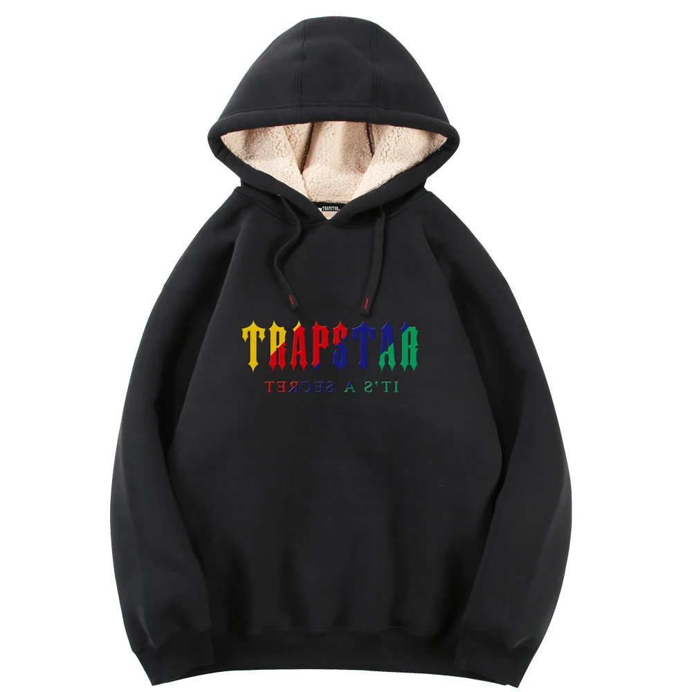 TRAPSTAR 2023 Men's and Women's Fashion Trend Pure Cotton Simple Letter HIP-HOP Plush Hoodie Boyfriend Girlfriend Gift