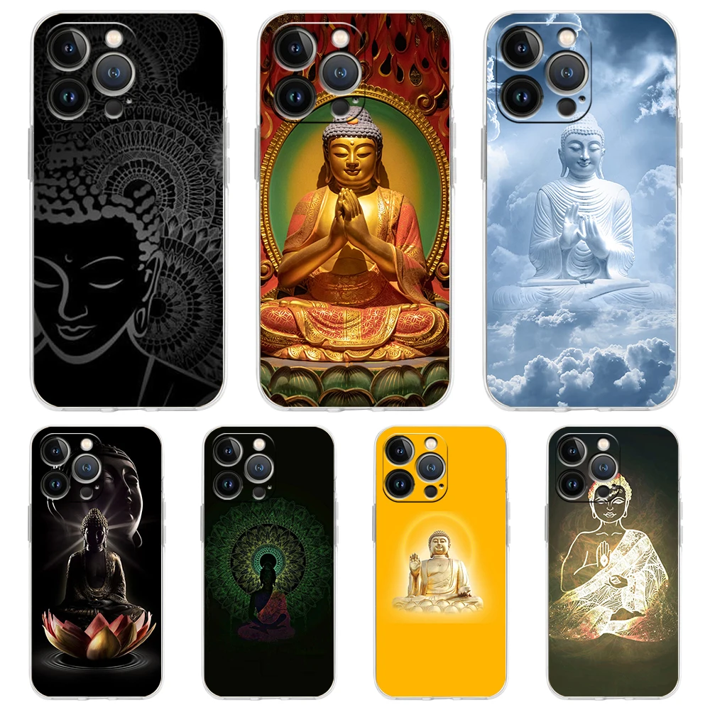 

Retro Galactic Gautama Buddha Budha Transparent Soft Phone Case For iPhone 14 13 12 11 Pro Max 8 7 Plus X XS Max XR SE 2020 Bag
