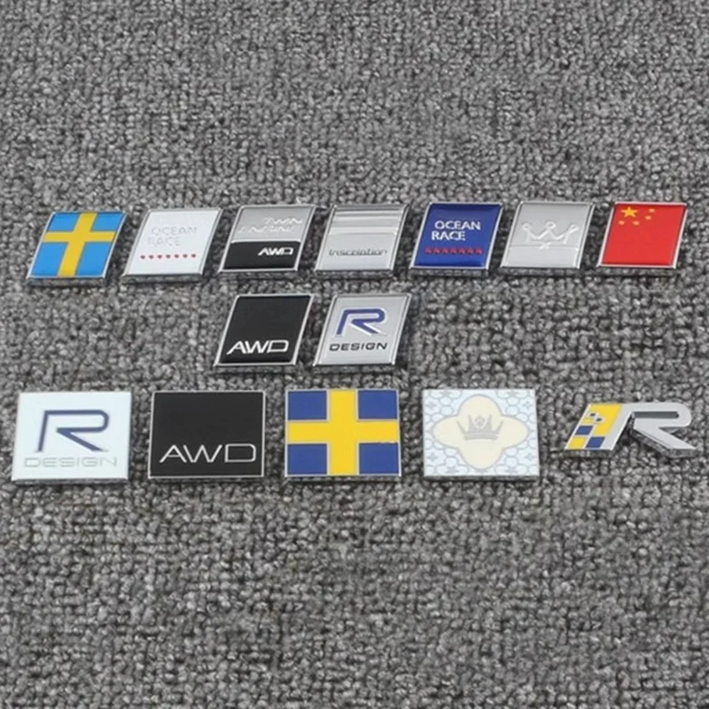 

3D Metal R DESIGN Logo Rear Trunk Emblem Badge Sticker Decals For Volvo V40 V60 C30 S60 S80 S90 XC90 XC60 XC40