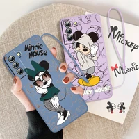 minnie mouse mickey for samsung galaxy s22 s21 s20 fe s10 note 20 10 ultra plus pro lite 4g 5g liquid rope phone case
