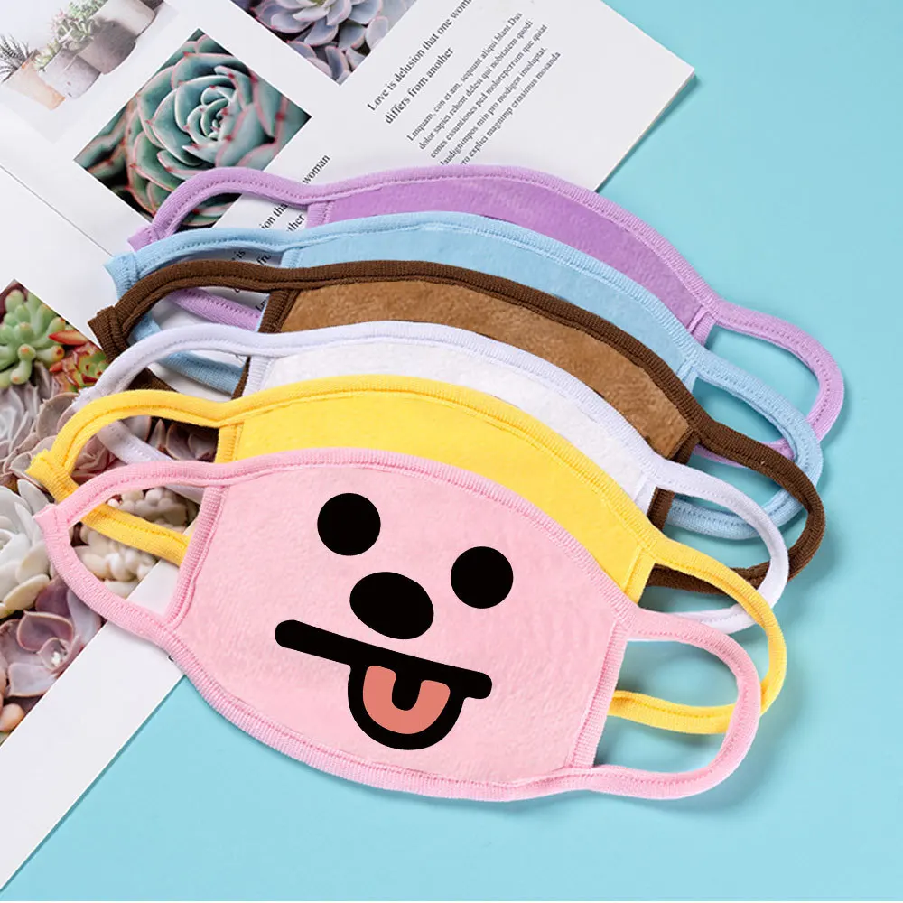 

Линия друзья BT21 BTS периферическая кавайная плюшевая маска мультяшная Милая теплая маска для мужчин и женщин Зимняя холодная флисовая маска ...