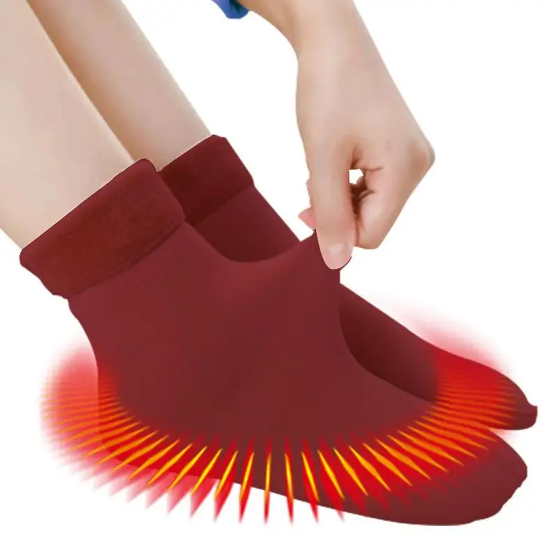 Women Extra Thick Insulated Heated Crew Boot Socks For Extre
