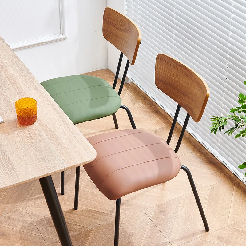 

Nordic Light Luxury Simple Modern Solid Wood Armchair Soft Bag Dining Room Chair Coffee Tea Shop Chairs Cross-Border Furniture